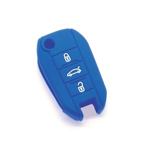 Housse De Clé En Silicone Pour Peugeot 208 308 508 2008 3008 5008 Bleu Foncé