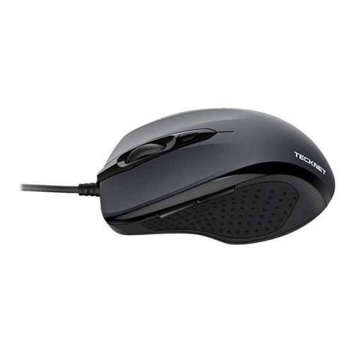 Tecknet Pro S2 - Souris - droitiers et gauchers - optique - 5 boutons - filaire - USB - gris