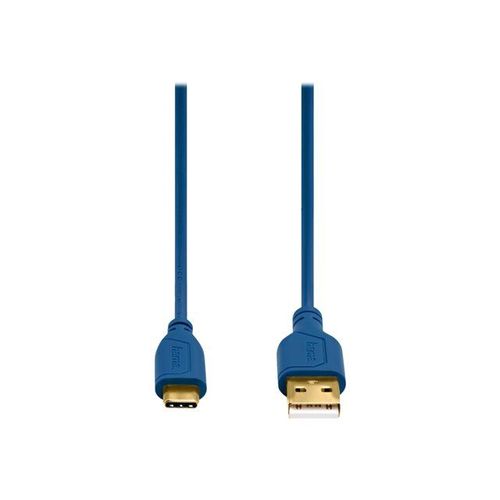 Hama "Flexi-Slim" - Câble USB - 24 pin USB-C (M) pour USB (M) - USB 2.0 - 75 cm - moulé - bleu