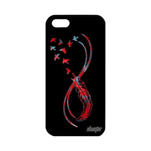 Coque Pour Apple Iphone 5 5s Se En Silicone Infini Symbole Rigide Oiseau Jolie