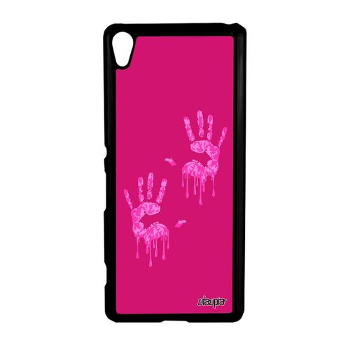 Coque Sony Xperia Xa Main Cover Plastique Fantaisie Mobile Rose Trace De Femme A