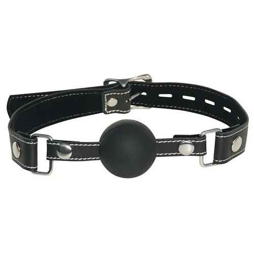 Bâillon Boule Réglable En Cuir Et Silicone - Edge Silicone Ball Gag - Noir