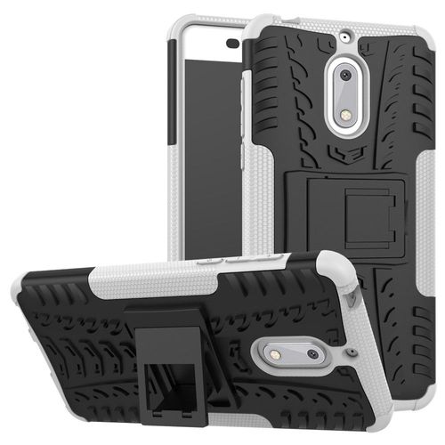 Coque En Tpu 2 En 1 Motif Pneu Hybride Béquille Blanc Pour Votre Nokia 6