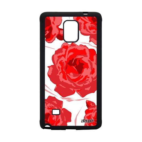 Coque Silicone Pour Note 4 Rose Fleur 4g Nature Telephone Plante Samsung Galaxy Note 4