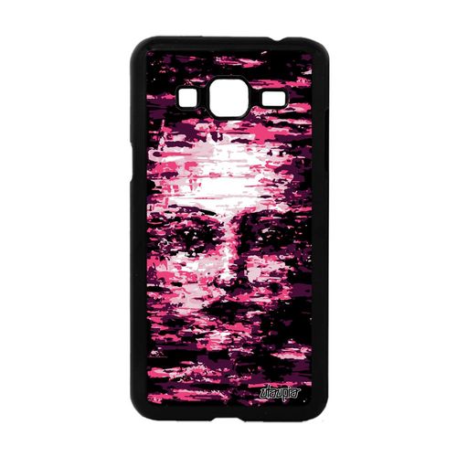 Coque J3 Portrait Personnalisé Rose Visage Alu Design Artistique Samsung Galaxy J3