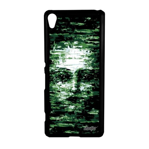 Coque De Protection Sony Xperia Xa Portrait Visage Vert Artistique Artisanal Art