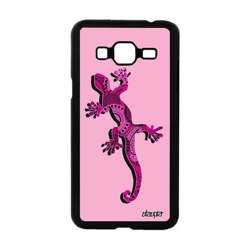 Coque Samsung Galaxy J3 Salamandre Rose Amour Boheme Lezard Case Telephone 4g De
