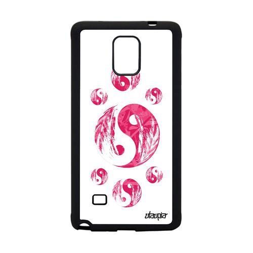 Coque Silicone Samsung Galaxy Note 4 Yin Et Yang Sm-N910f Rose Masculin Feminin