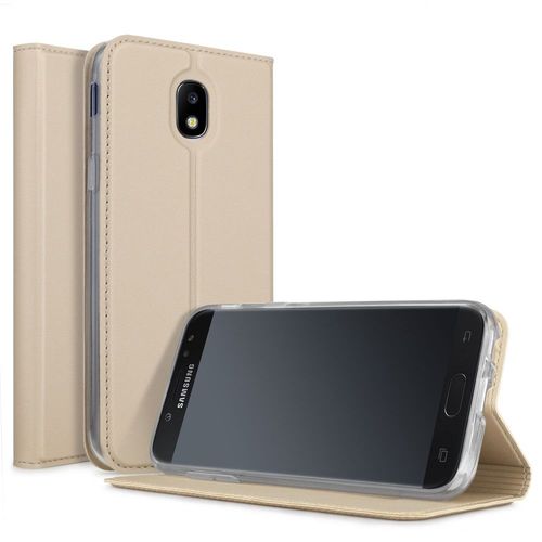 Etui En Pu Fonction De Portecarte Stand Absorbée Or Pour Votre Samsung Galaxy J3 (2017)