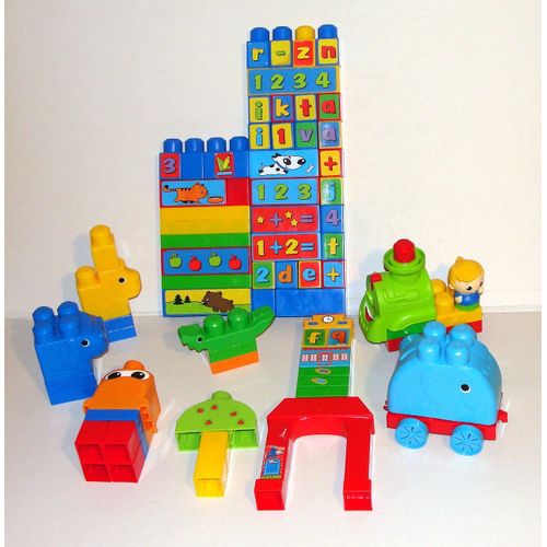 Cube Mega Bloks Gros Lot 75 Pieces On S'amuse A  L'ecole 