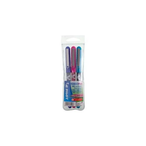 Pilot V-Ball 05 - Pochette De 3 - Rose/Turquoise/Violet - Pointe Fine