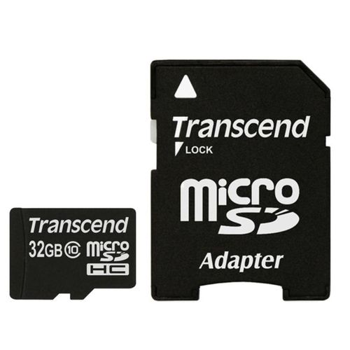Transcend - Carte mémoire flash (adaptateur microSDHC - SD inclus(e)) - 32 Go - Class 10 - micro SDHC