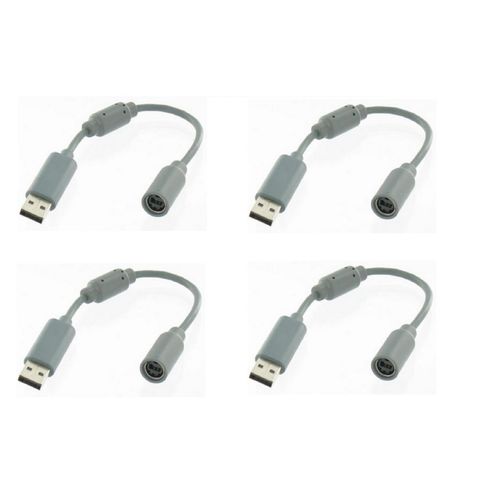 4 X Câble Adaptateur Usb Breakaway Rock Band Pour Manette Xbox 360 Sur Pc - Gris