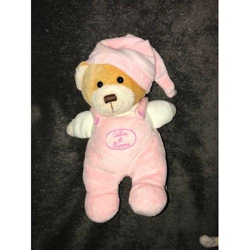 Ours Rose Avec Bonnet Calin Et Bisou Silvertoys 24 Cm