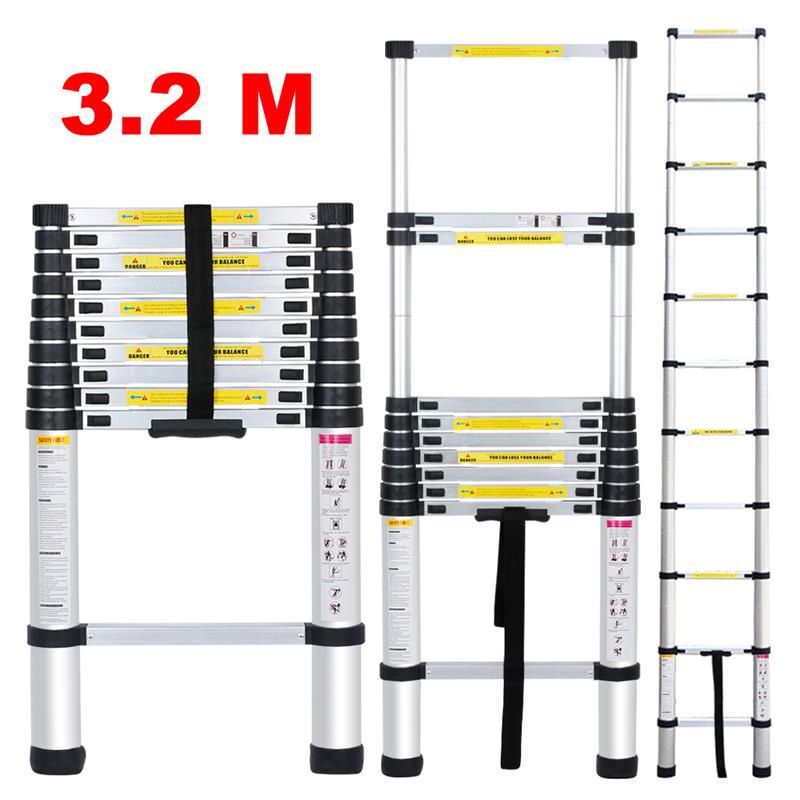 3.2M Échelle Télescopique Pliante Echelle Polyvalent en Aluminium