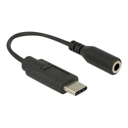 Delock - Adaptateur audio - 24 pin USB-C (M) pour mini-phone stereo 3.5 mm (F) - USB 2.0 - 14 cm - noir