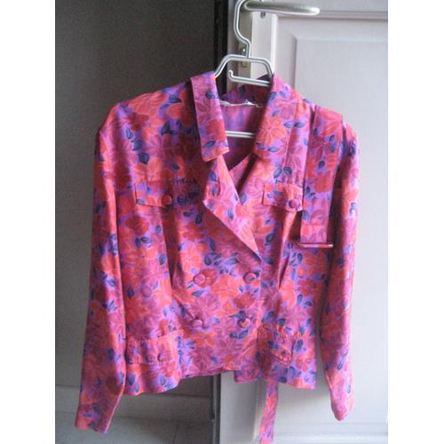 Veste Shinawatra Thaï Silk Veste Courte Soie 40 Multicolore 