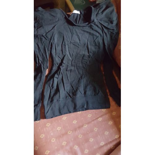Top Denim Co Noir Avec Épaulette