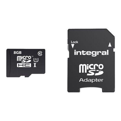 Integral UltimaPro - Carte mémoire flash (adaptateur microSDHC - SD inclus(e)) - 8 Go - UHS Class 1 / Class10 - micro SDHC