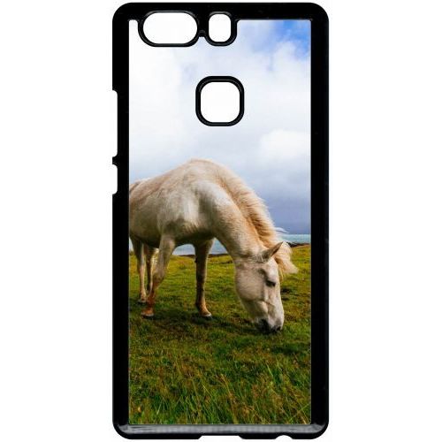 Coque Pour Smartphone - Cheval Paysage - Compatible Avec Huawei P9 Plus - Plastique - Bord Noir