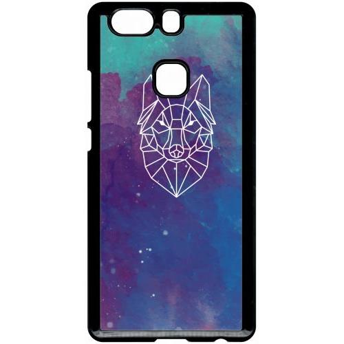 Coque Pour Smartphone - Hyper Animals Space Loup - Compatible Avec Huawei P9 Plus - Plastique - Bord Noir