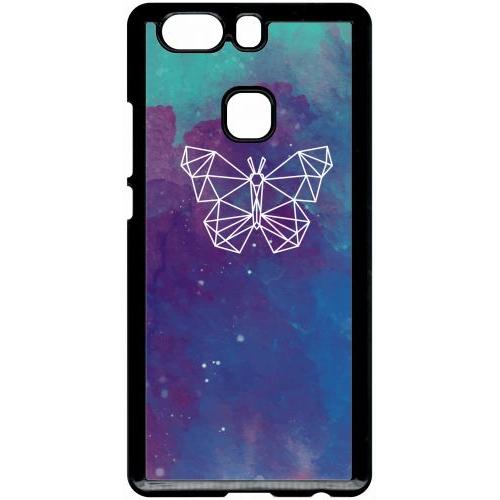 Coque Pour Smartphone - Hyper Animals Space Papillon - Compatible Avec Huawei P9 Plus - Plastique - Bord Noir