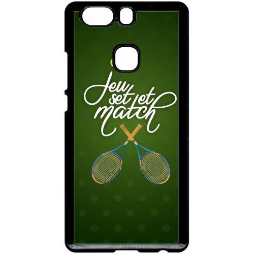 Coque Pour Smartphone - Jeu Set Et Match De Tennis - Compatible Avec Huawei P9 Plus - Plastique - Bord Noir