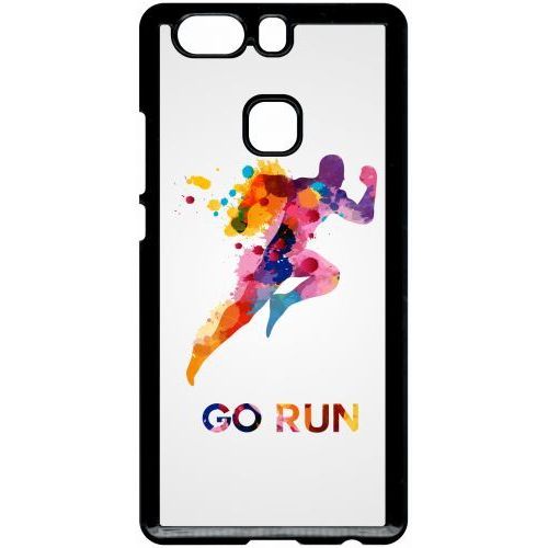 Coque Pour Smartphone - Go Running Motivation - Compatible Avec Huawei P9 Plus - Plastique - Bord Noir