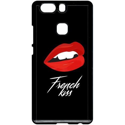 Coque Pour Smartphone - French Kiss Bouche - Compatible Avec Huawei P9 Plus - Plastique - Bord Noir
