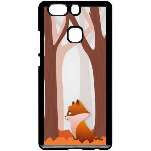 Coque Pour Smartphone - Renard Fond - Compatible Avec Huawei P9 Plus - Plastique - Bord Noir