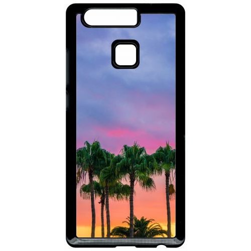 Coque Pour Smartphone - Palmiers Los Angeles - Compatible Avec Huawei P9 - Plastique - Bord Noir