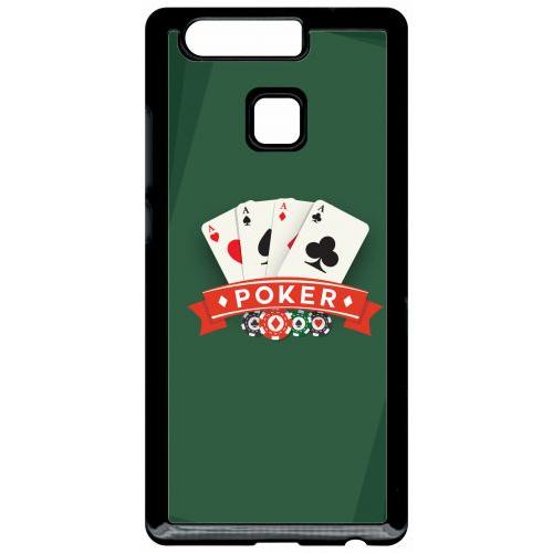 Coque Pour Smartphone - Poker Casino - Compatible Avec Huawei P9 - Plastique - Bord Noir