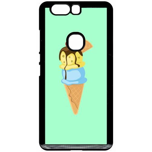 Coque Pour Smartphone - Glace Cornet Vert - Compatible Avec Honor V8 - Plastique - Bord Noir