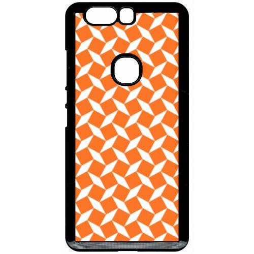 Coque Pour Smartphone - Carreau Oranges - Compatible Avec Honor V8 - Plastique - Bord Noir