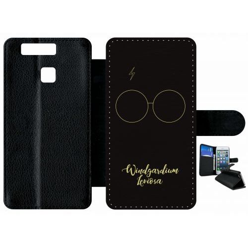Etui A Rabat - Windgardium Leviosa - Compatible Avec Huawei P9 - Plastique - Bord Noir