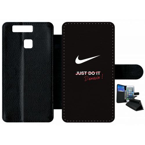 Etui A Rabat - Just Do It Demain - Compatible Avec Huawei P9 - Plastique - Bord Noir