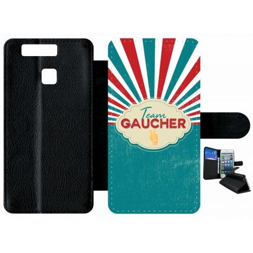 Etui A Rabat - Team Gauchers - Compatible Avec Huawei P9 - Plastique - Bord Noir