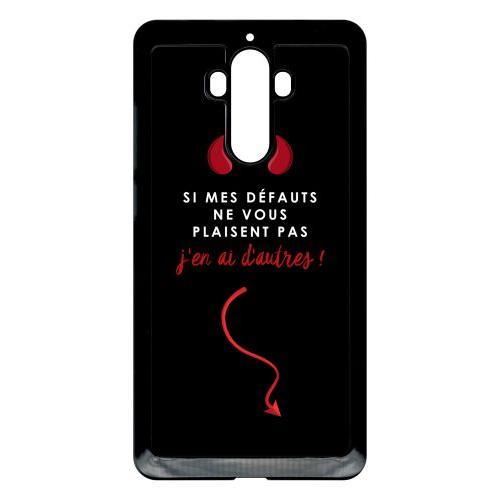 Coque Pour Smartphone - Citation Dfauts - Compatible Avec Huawei Mate 9 - Plastique - Bord Noir