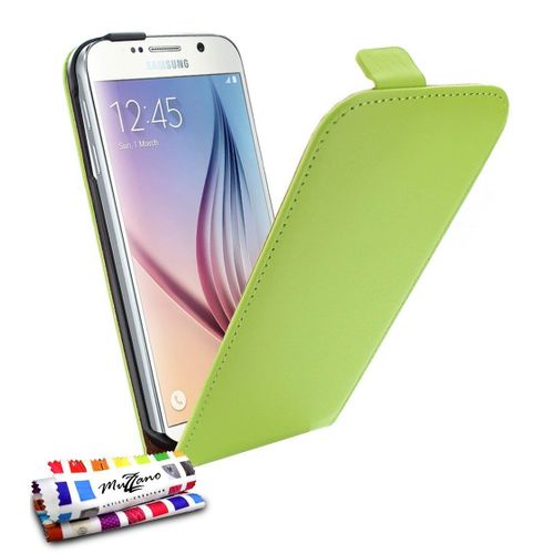 Samsung Galaxy S6 Etui À Rabat Vert Cuir Simili Business Design