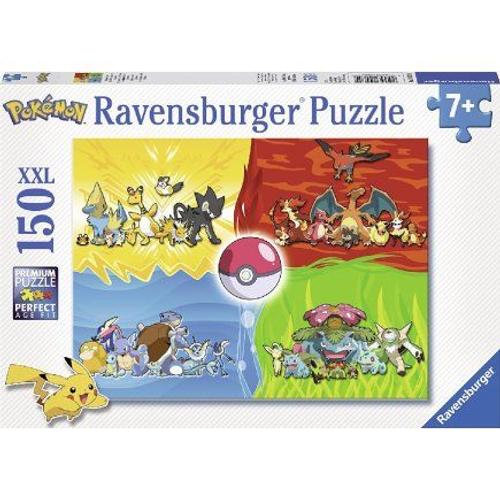 Puzzle Xxl 150 Pieces Diff?Rents Pokemon : Pikachu - Bulbizare Tortank - Dracaufeu - Enfant - Ravensburger