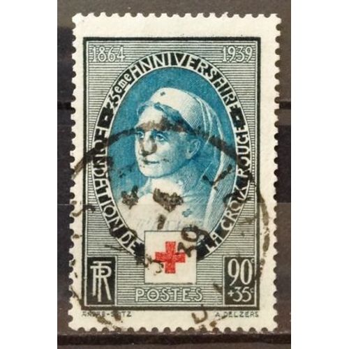 Croix Rouge 1939 - Infirmière 90c+35c Noir Et Bleu (Joli N° 422) Obl - Cote 8,50€ - N19143