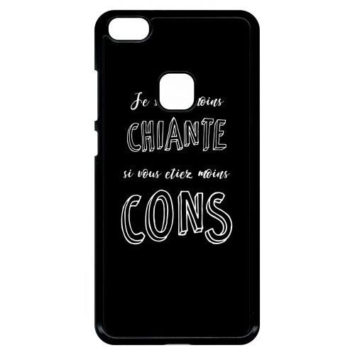Coque Pour Smartphone - Je Serais Moins Chiante Si Vous Etiez Moins Cons - Compatible Avec Huawei P10 Lite - Plastique - Bord Noir