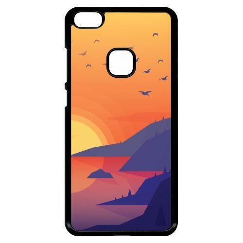 Coque Pour Smartphone - Paysage - Compatible Avec Huawei P10 Lite - Plastique - Bord Noir
