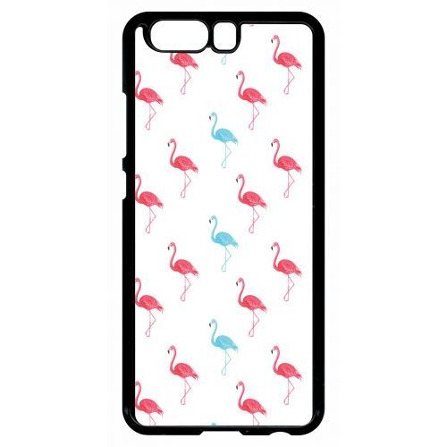 Coque Pour Smartphone - Flamand Rose - Compatible Avec Huawei P10 - Plastique - Bord Noir