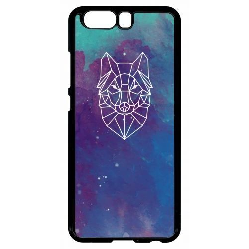 Coque Pour Smartphone - Hyper Animals Space Loup - Compatible Avec Huawei P10 - Plastique - Bord Noir