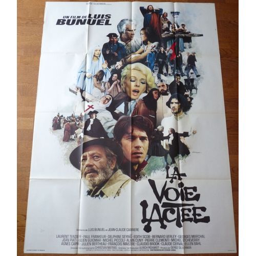La Voie Lactée De Luis Bunuel Avec Laurent Terzieff, Delphine Seyrig - Affiche Originale De Film Format 120 X 160 Cm