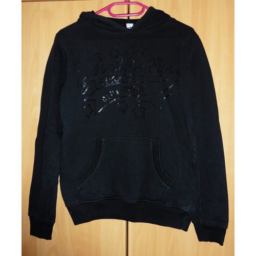 Sweat Noir À Capuche. Athletic Department. Coton. Taille 14 Ans