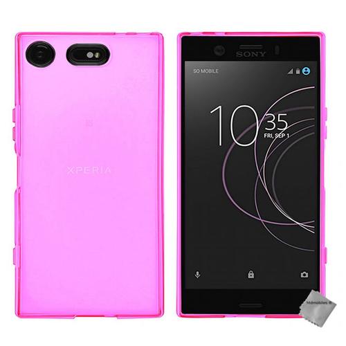 Housse Etui Coque Pochette Silicone Gel Fine Pour Sony Xperia Xz1 Compact + Film Ecran - Rose