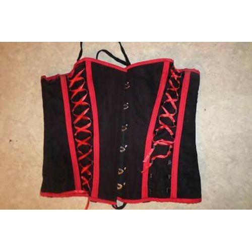 Corset Noir Et Rouge Baleines Acier