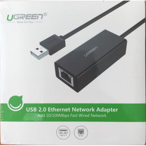 Ugreen UGREEN Adaptateur USB 2.0 vers Ethernet RJ45 Réseau à 100Mbps Compatible 